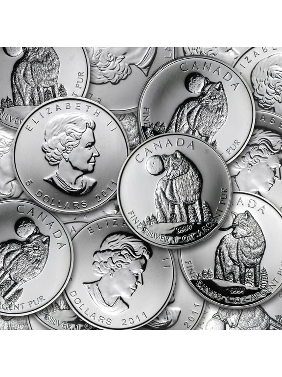 2011 Canada 1 oz Silver Wolf Wildlife Series (Spotted)