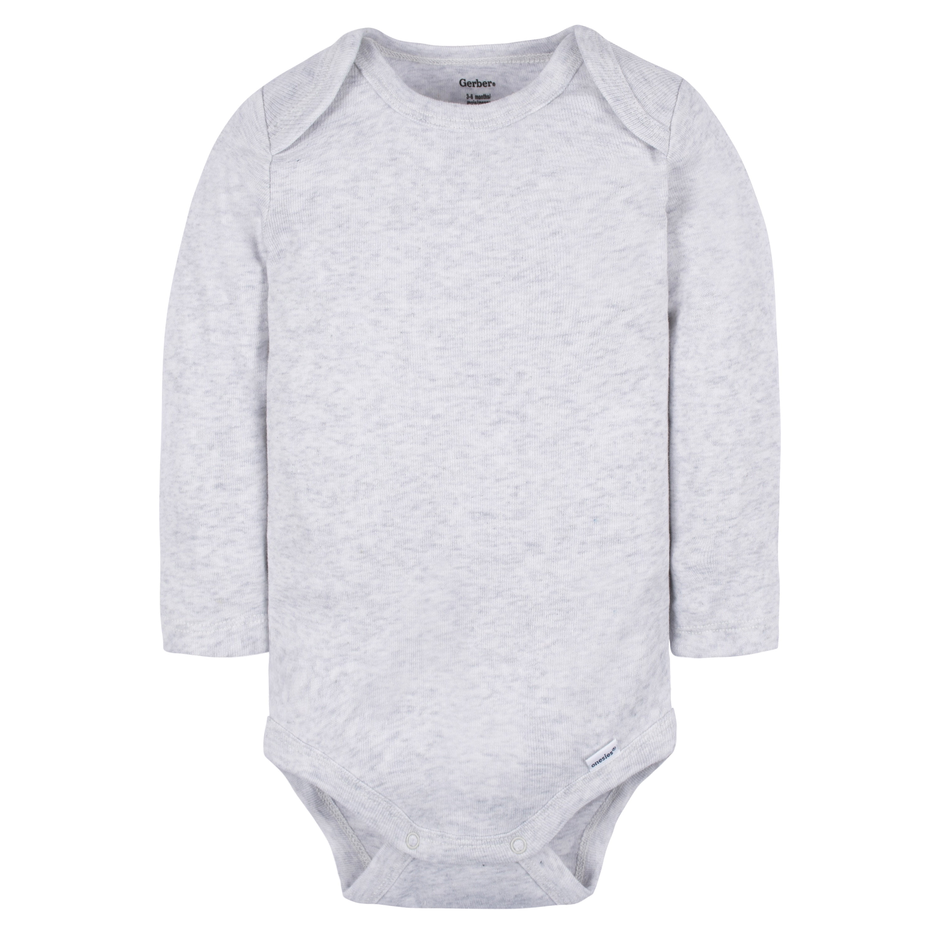 Gerber Baby Gender Neutral Long Sleeve Onesies Bodysuits, 6-Pack, Sizes Newborn - 12 Months
