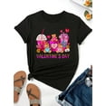 thumbnail image 2 of Valentine's Day Print T-shirt, Casual Short Sleeve Crew Neck Top For Spring & Summer, Women's ClothiCamisetas para mujer, lindas camisetas con estampado gráfico, de manga corta, estilo casual, para ve, 2 of 7