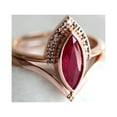 thumbnail image 2 of 2Pcs/Set Rhinestone Retro Couple Rings Alloy Red Prismatic Faux Crystal Finger Rings Charm Jewelry, 2 of 9