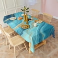 thumbnail image 3 of Blue Marble Gold Wave Pattern Rectangle Tablecloth 60"x120",Waterproof Polyester Rectangle Table Cloth, Wipeable Spillproof Polyester Tablecloth for Dining, Camping, Indoor and Outdoor, 3 of 6