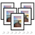 thumbnail image 1 of OranSee - Marcos de fotos, 5 Unidades, Muestra Fotos de 8 x 10 con Alfombrilla 11 x 14 Sin Alfombrilla, Marcos fotogr&aacute;ficos m&uacute;ltiples para pared y escritorio (Negro), 1 of 7