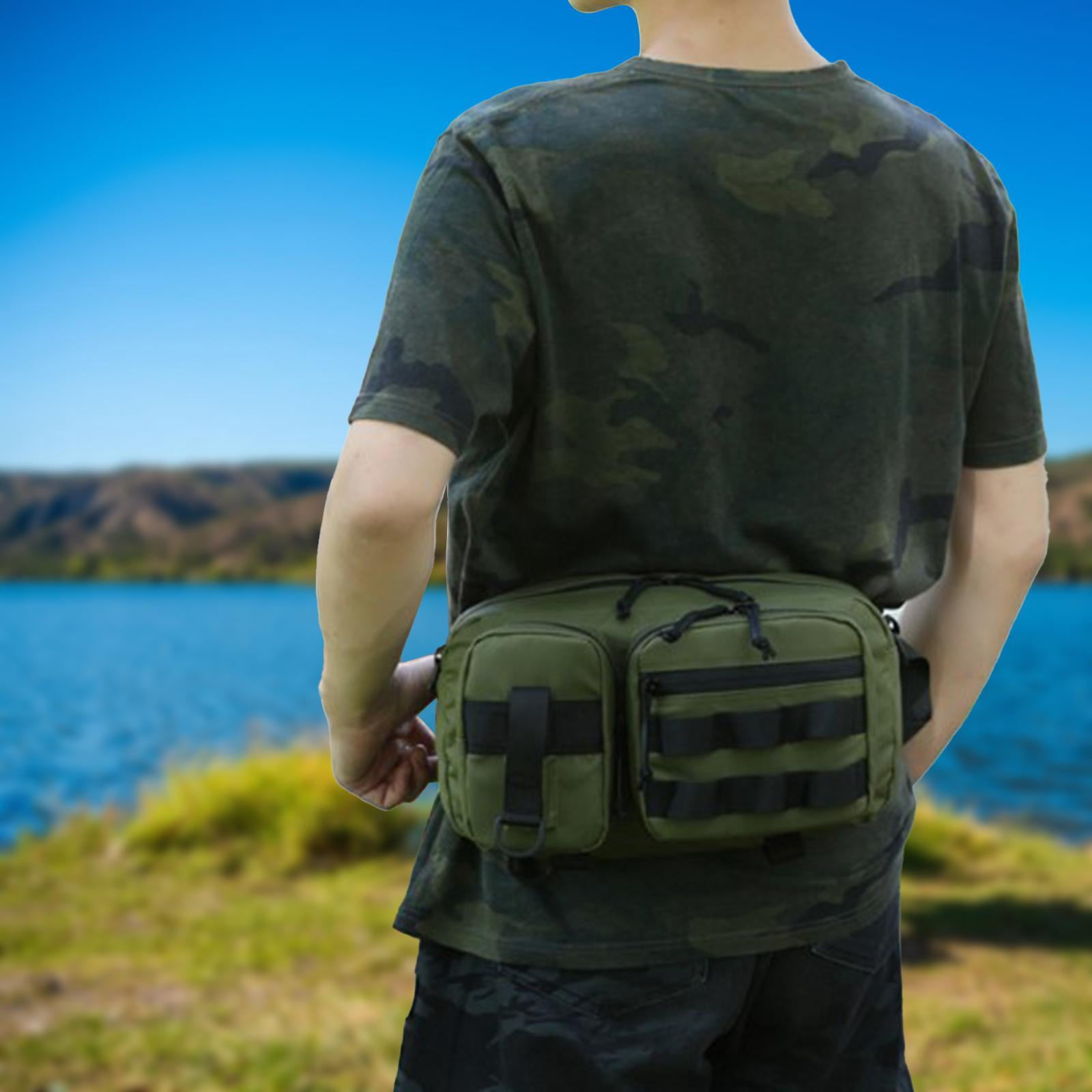 Wswqop Fishing Accessories Storage Bag Fishing Belt Bag Waist Pack Fishing Gear Storage Green