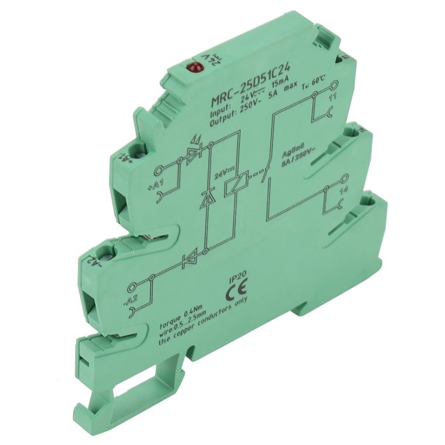 Relé De Interfaz, Relé PLC Duradero, Contacto De Aleación Agsno2 Con Interruptor De Carcasa Retardante De Llama LED Para Actuadores De Controlador PLC Amplificador De ANGGREK Relay