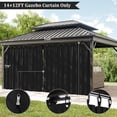 thumbnail image 3 of Pakunoda 4 Panel 13' X 6.5' Outdoor Curtains for 12' X 14' Gazebo, Waterproof Outdoor Privacy Curtain Panel set of 4, Black(Curtain Only), 3 of 8