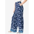 thumbnail image 3 of Roaman's Women's Plus Size Printed Wide Leg Pant, 3 of 4