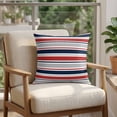 thumbnail image 4 of 24x24 Pillow Covers Set of 2, Red Navy Blue Striped Square Throw Pillow Covers for Couch/Sofa/Living Room, Farmhouse Stripes Modern Abstract Art Decorative Soft Pillowcases for Couch Throw Pillows, 4 of 9