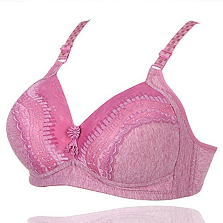 SOOMLON Bra Tops for Women Fashion Wire Free Bra Everyday Bra Breathable  Bra Wedding Bra Hot Pink XL