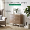thumbnail image 3 of Cómoda Cajonera 3 Cajones Mueble Auxiliar Madera y Metal Organización Recámara Sala Diseño Nórdico, 3 of 8