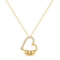thumbnail image 1 of Collar de Corazón Dorado con Anillo Móvil Bañado en Plata, 1 of 7