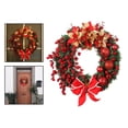 thumbnail image 1 of Coronas navideñas, corona pa exteriores de 15,75 ", cintas rojas, adornos navideños pa fiestas en , decoración de ped de Baoblaze Corona de vacaciones, 1 of 8