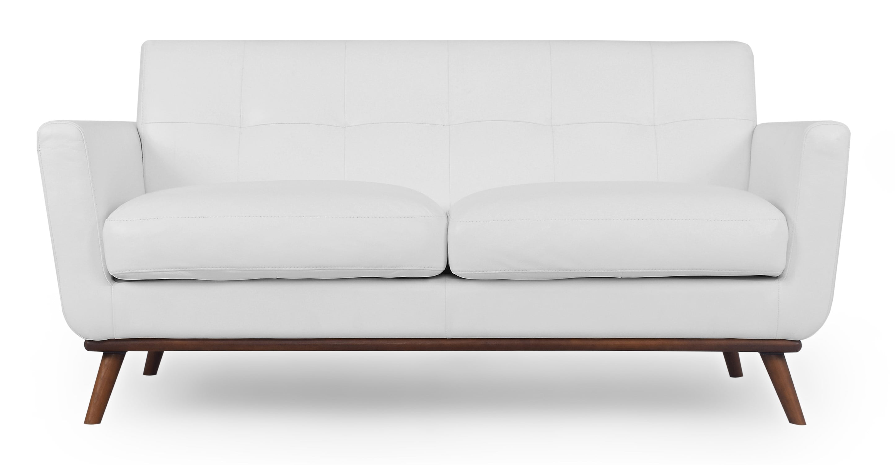 mid century modern leather sofa and loveseat