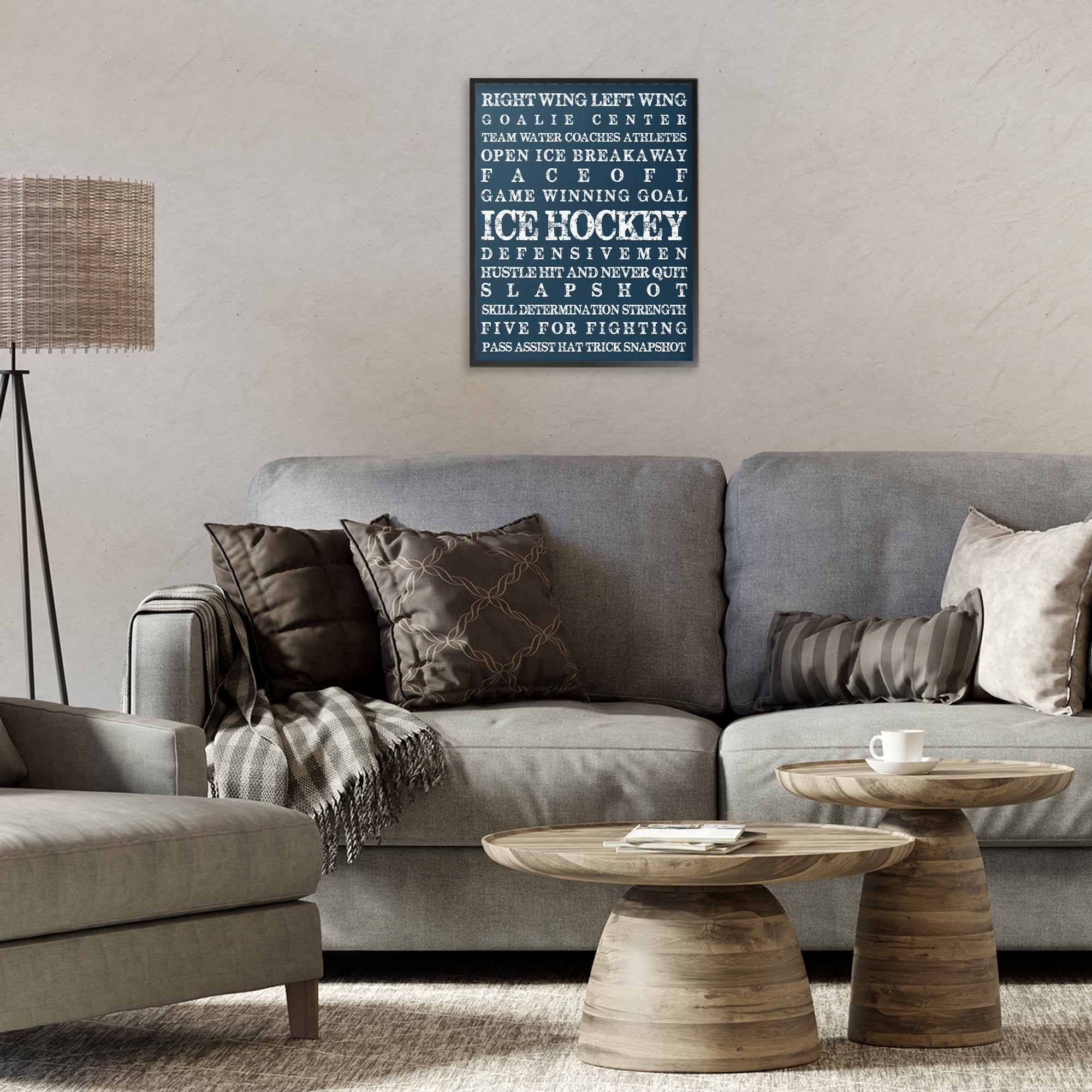 Stupell Industries Ice Hockey Expressions Black Framed Giclee Art, design by Melody Hogan