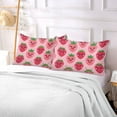 thumbnail image 5 of Plush Pillow Cases Standard Size Ultra Soft Warm Pillowcases with Zipper Lovely Strawberry 20"x26", 5 of 9