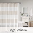 thumbnail image 6 of JOOJA Boho Shower Curtain with Tassel Farmhouse Stripe Bathroom Curtains, Beige, 72x72 inch, 6 of 6