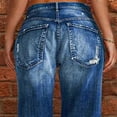 thumbnail image 4 of Straight Leg Jeans For Women Ripped Hem Low Waisted Jeans For Women, 4 of 4