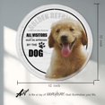 thumbnail image 3 of Funny Dog Golden Retriever Puppy Pet Lover Metal Tin Sign All Visitors Must Be Approved Poster A House is Not A Home Funny Animal Wall Art Dog Signs 12x12 inches Round Tin Sign Gifts, 3 of 6