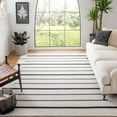 thumbnail image 2 of SAFAVIEH Montauk Oswald Geometric Striped Cotton Area Rug, Ivory/Black, 9' x 12', 2 of 13
