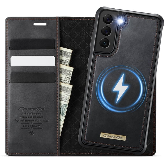 Magnetic 2 in 1 Detachable Wallet Case for Samsung Galaxy S22 Plus with Card Holder Women Men, Retro PU Leather【RFID Blocking】Kickstand Shockproof Cover