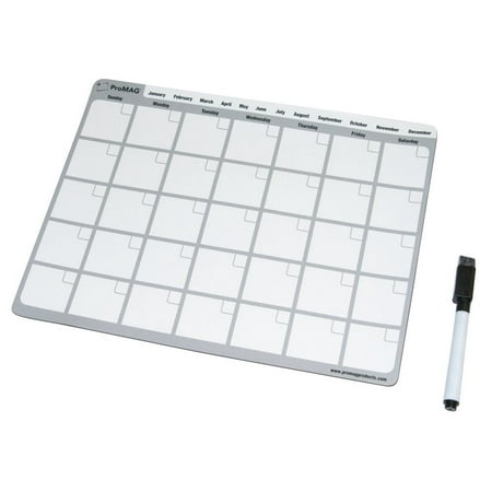 - ProMAG 8.5 x 11 Inches Monthly Dry Erase Magnetic Calendar