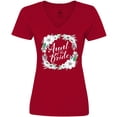 thumbnail image 3 of Inktastic Aunt of the Bride with White Flower Wreath Women's V-Neck T-Shirt, 3 of 5