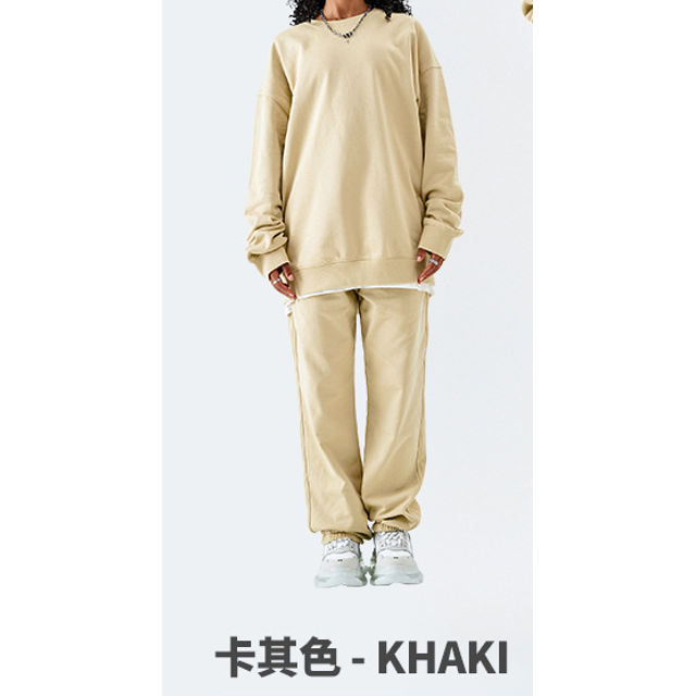 Cotton sweatshirt and sweatpants suits Men's and women's spring, autumn and winter hooded sweatshirts, solid color fleece thickened suits Men's sweatshirt suits
