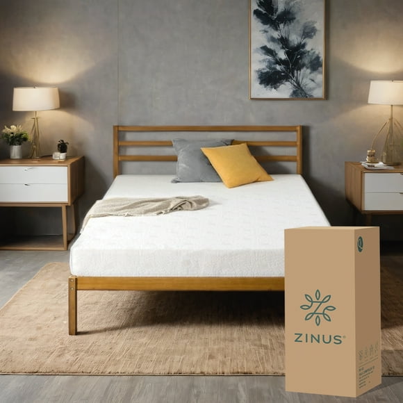 Colchón Matrimonial Zinus de Memory Foam 15 cm Air Flow Alivia Presión para todas las edades. Colchón en Caja.