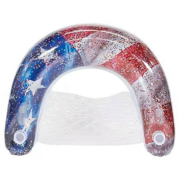 PoolCandy Chair Float Pool Toys & Floats, Stars And Stripes Glitter