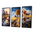 thumbnail image 3 of Designart "Farmhouse Homestead Reflections painting" Landscape & Nature Framed Wall Art Set Of 3 - Brown Farm Frame Canvas Set For Living Room Decor, 3 of 6