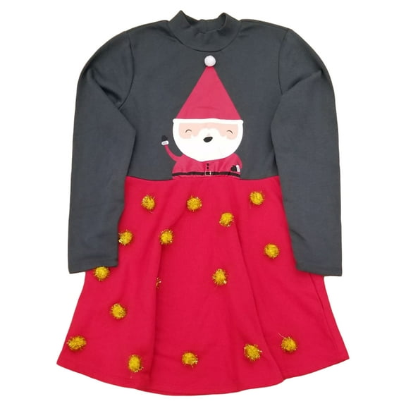 Womens Santa Gray Red Ugly Christmas Sweater Stretchy Cute Holiday Dress M