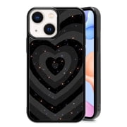 RSMTCI for iPhone 14/13 Case 6.1 IN,Starry Sky Fashion Heart Phone Case,Black
