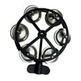 thumbnail image 3 of TISHITA Hi Hat Tambourine Compact with Metal Jingles for Concert Kids Adults Parties black silver, 3 of 8