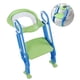 thumbnail image 4 of Silla de baño rígida para bebés y niños pequeños, con escalera, asiento de seguridad ajustable para entrenamiento (azul y verde), 4 of 10