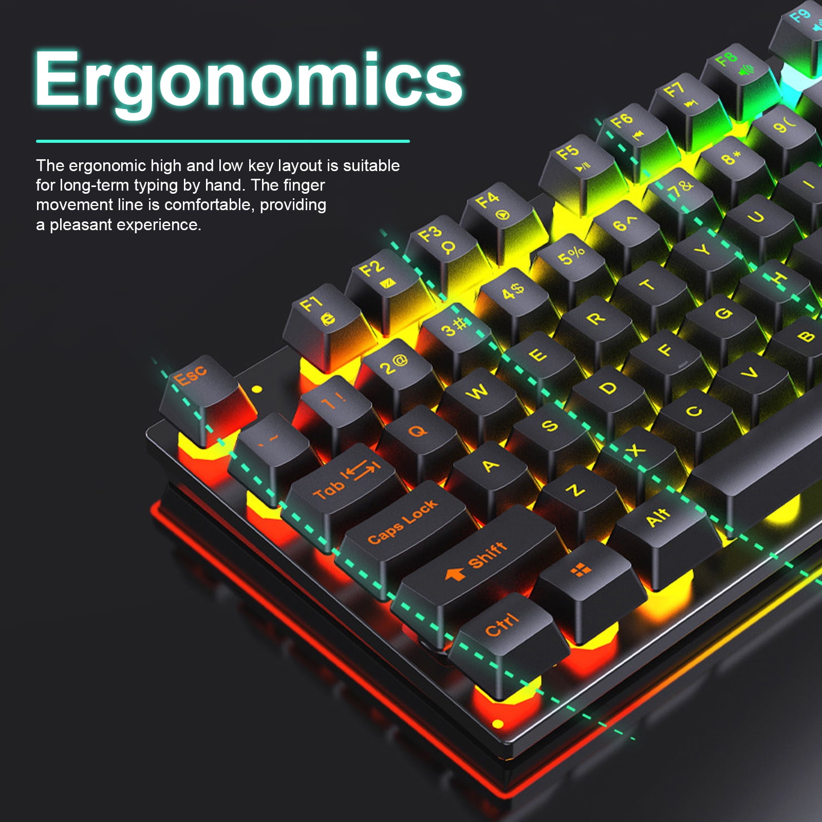 Gaming Keyboard and Mouse Combo, RGB LED Backlit Keyboard with 104 Key for PC/Laptop,White