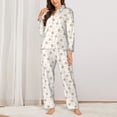 thumbnail image 2 of Sikiie Gold Snowflake Stripes Pajamas for Women Set, Womens Pajama Sets, Lounge Sets for Women, 2pjs for Women-XX-Large, 2 of 7