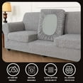 thumbnail image 5 of TOPCHANCES Stretch Sofa Cover with Cushion Cover, Jacquard Fabric Armchair Loveseat Sofa Slipcover, Non-slip Couch Protector, Friendly to Pets (Light Gray, For 3-Seater Sofa), 5 of 8