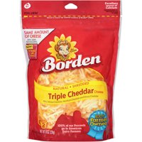 Borden Triple Cheddar Natural Shredded Cheese, 8 oz