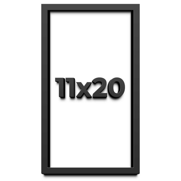11x20 Shadow Box Frame Black | 1 inches Deep Real Wood Contemporary Shadowbox Display Frame | UV