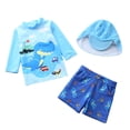 thumbnail image 1 of JTieacloth Boys UPF 50+ Sun Long Sleeve Swim Shirt And Swim Trunks Two Piece Rash Guard For Kids,Sizes 4-5 Years, 1 of 3