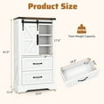 thumbnail image 3 of Gymax Farmhouse Bathroom Floor Cabinet w/Sliding Door Adjustable Shelves & 2 Drawers, 3 of 10