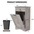 thumbnail image 3 of AHB 13 Gallon Tilt Out Kitchen Trash Cabinet with Drawer, Single Trash Can Storage Organizer, 20.9"L x 13.55"W x 38.5"H , Gray, 3 of 9