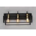 thumbnail image 2 of 10243BKSBR Maxim Lighting Liner-Bathroom Wall Light-Geometric Design in Matte Black with Satin Brass Accents-Black/Satin Brass Finish-3 Bulb Count, 2 of 4