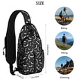 thumbnail image 5 of Sling Backpack,Black Halloween Bats with White Crossbody Bag with Water Bottle Holder,Waterproof Sling Bag for Men/Women with Chest Phone Holder for Hiking,Travel, 5 of 6