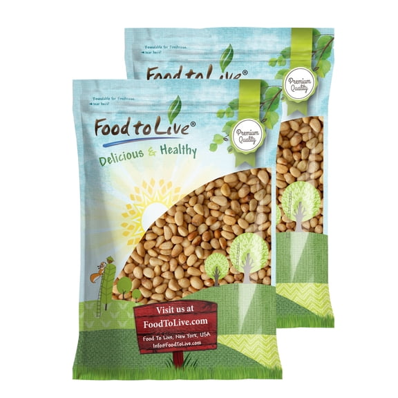 Dry Roasted Pine Nuts with Himalayan Salt, 16 Pounds – Oven Roasted, Lightly Salted, No Oil Added, Perfect for Cooking, Baking and Snacking, Vegan, Kosher, Bulk - Food to Live