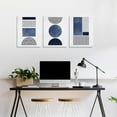 thumbnail image 2 of Black Blue and White Wall Art Canvas Set Mid Century Boho Pictures Modern Geometric Wall Decor Minimalist Bohemian Abstract Painting Artwork for Living Room Bedroom Office 12" x 16" x 3Pc, 2 of 7