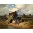 thumbnail image 2 of Alois Schönn 18x14 Gold Ornate Wood Frame and Double Matted Museum Art Print Titled - Storing Gypsy (1856), 2 of 4