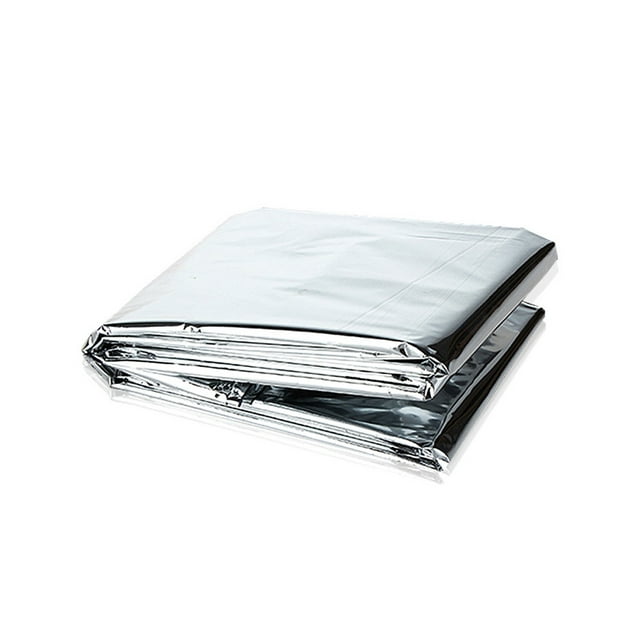 Emergency Blanket Outdoor Survival Thermal Cover Gear Backpacking Foldable Reflective Keep Warm Tent Sleeping Accessory Silver 160x210cm