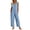 Light Blue, variant on Womens cotton linen Jumpsuits One Piece Overalls Button Down Sleeveless Wide Legs Rompers Solid Color Casual Daily Jumpsuits with Pockets