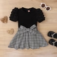 thumbnail image 7 of KAUOD Toddler Girls Short Sleeve Ribbed T Shirt Tops Plaid Skirt Outfits Easter Outfit 4t, 7 of 7