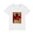thumbnail image 2 of AUNVITO Boys Girls Casual Short Sleeve Cotton Top Maple Leaf Print Cute Fall Graphic Tee, 2 of 9
